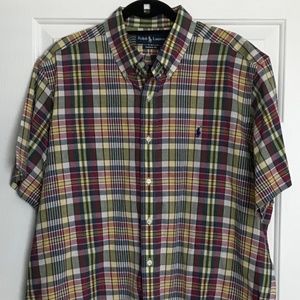 Vtg RALPH LAUREN Polo CLASSIC Men Plaid Shirt XL